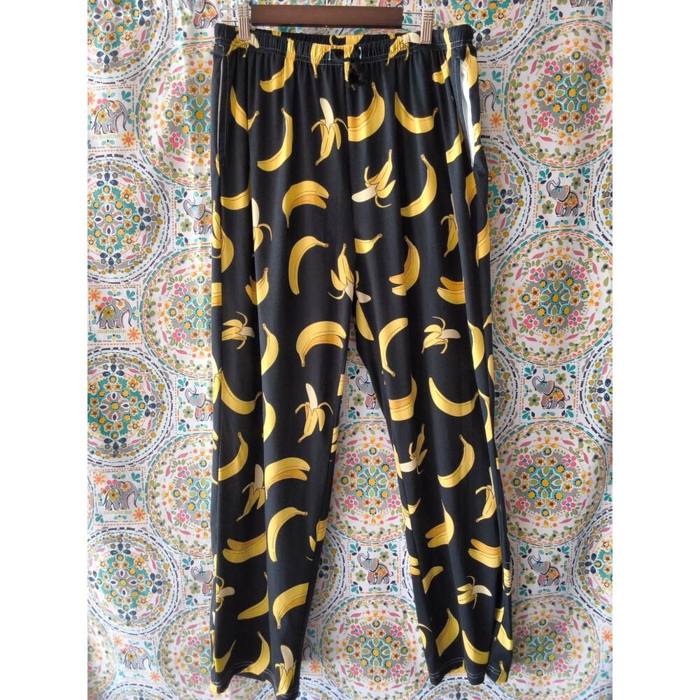 Men's Feifeiyu Allover Fruit Banana Pajama Pants Size LARGE